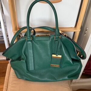 Michael Kors Emerald Satchel with Gold Details